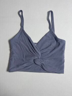 Aritzia Wilfred Bay Tank XS Lavender Purple Ribbed Twist Front